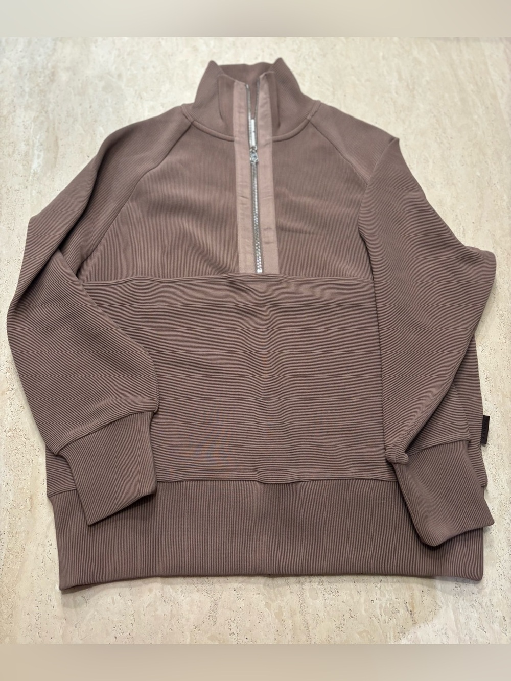 NWOT Varley Brown Half-Zip Seeatshirt